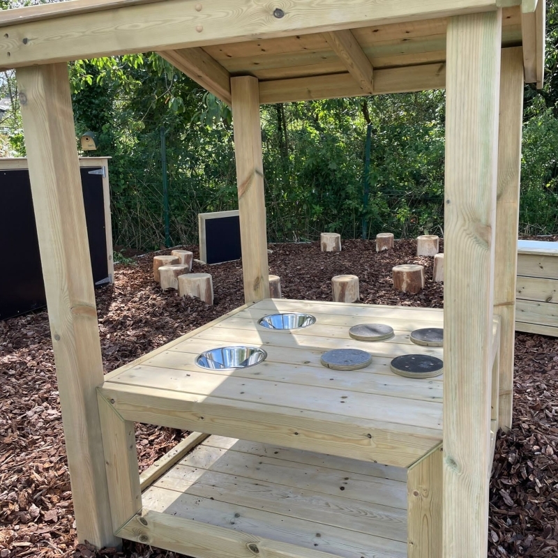 Square Mud Kitchen with Roof - Image 3