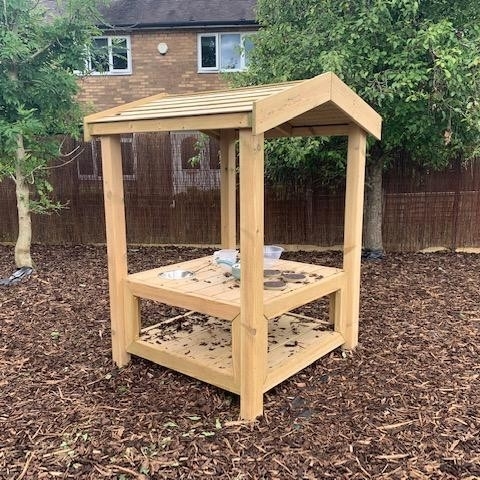 Square Mud Kitchen with Roof - Image 4